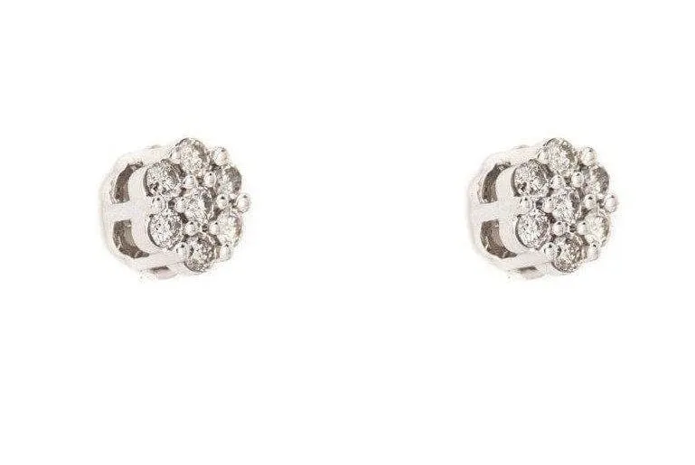 0.52 CT Diamond Earrings Flower Set