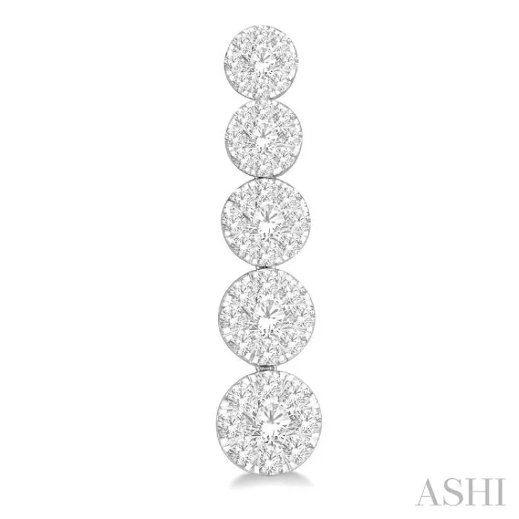 1 1/6 Ctw Lovebright Round Cut Diamond Earrings in 14K White Gold