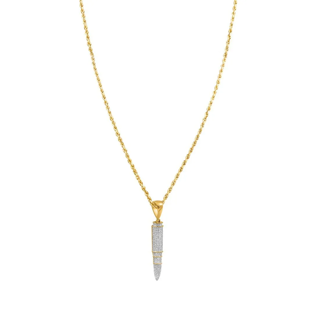 10k Yellow Gold Diamond Missile Pendant .71 Ctw