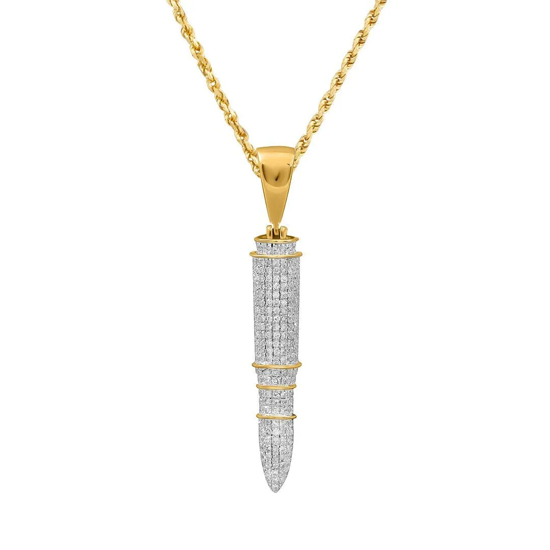 10k Yellow Gold Diamond Missile Pendant .71 Ctw