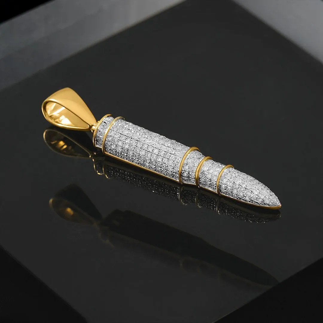 10k Yellow Gold Diamond Missile Pendant .71 Ctw