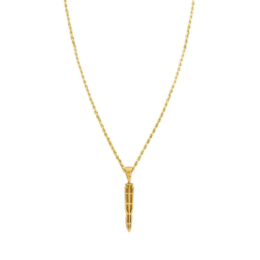 10k Yellow Gold Diamond Missile Pendant .71 Ctw