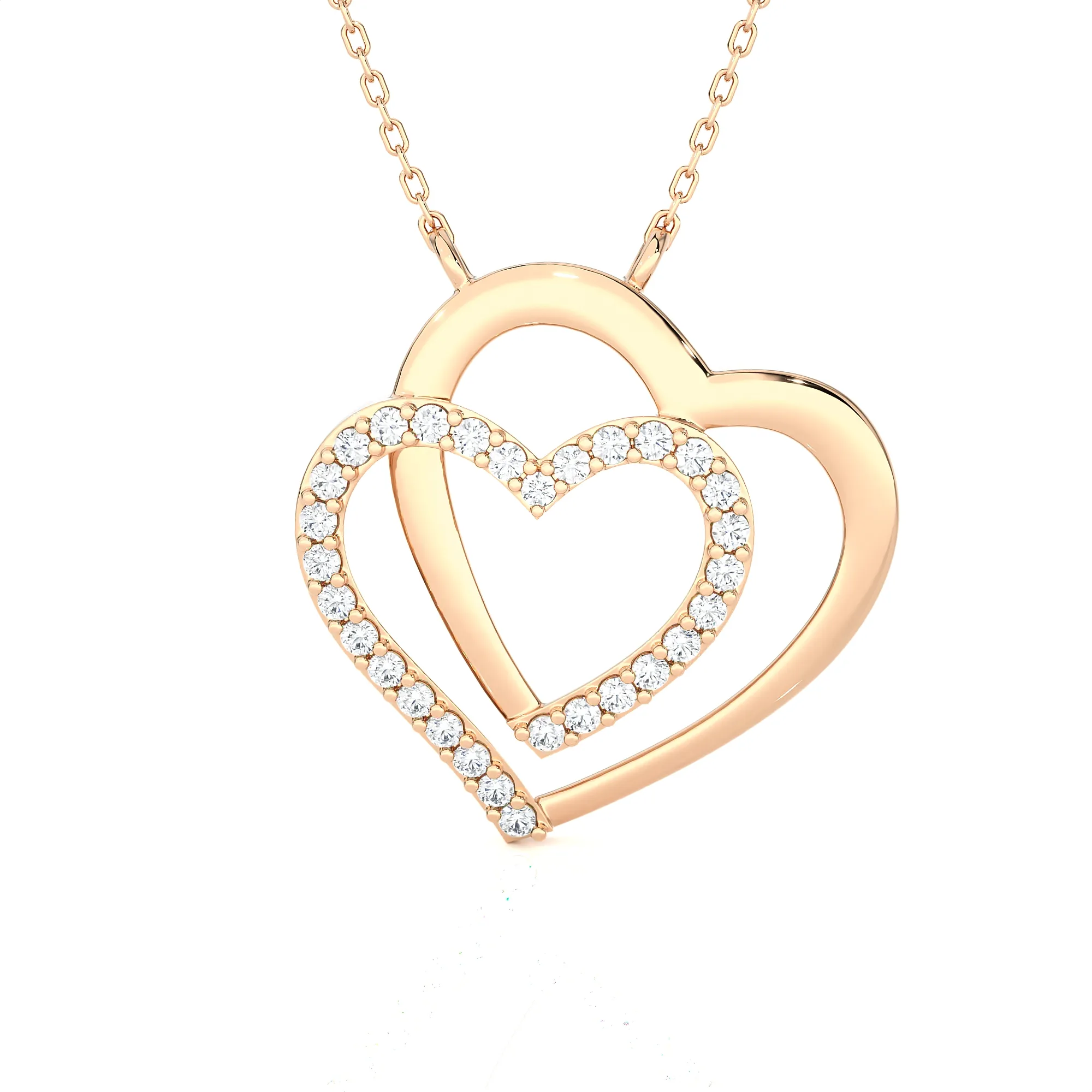 1/4 ctw Round Lab Grown Diamond Heart Pendant