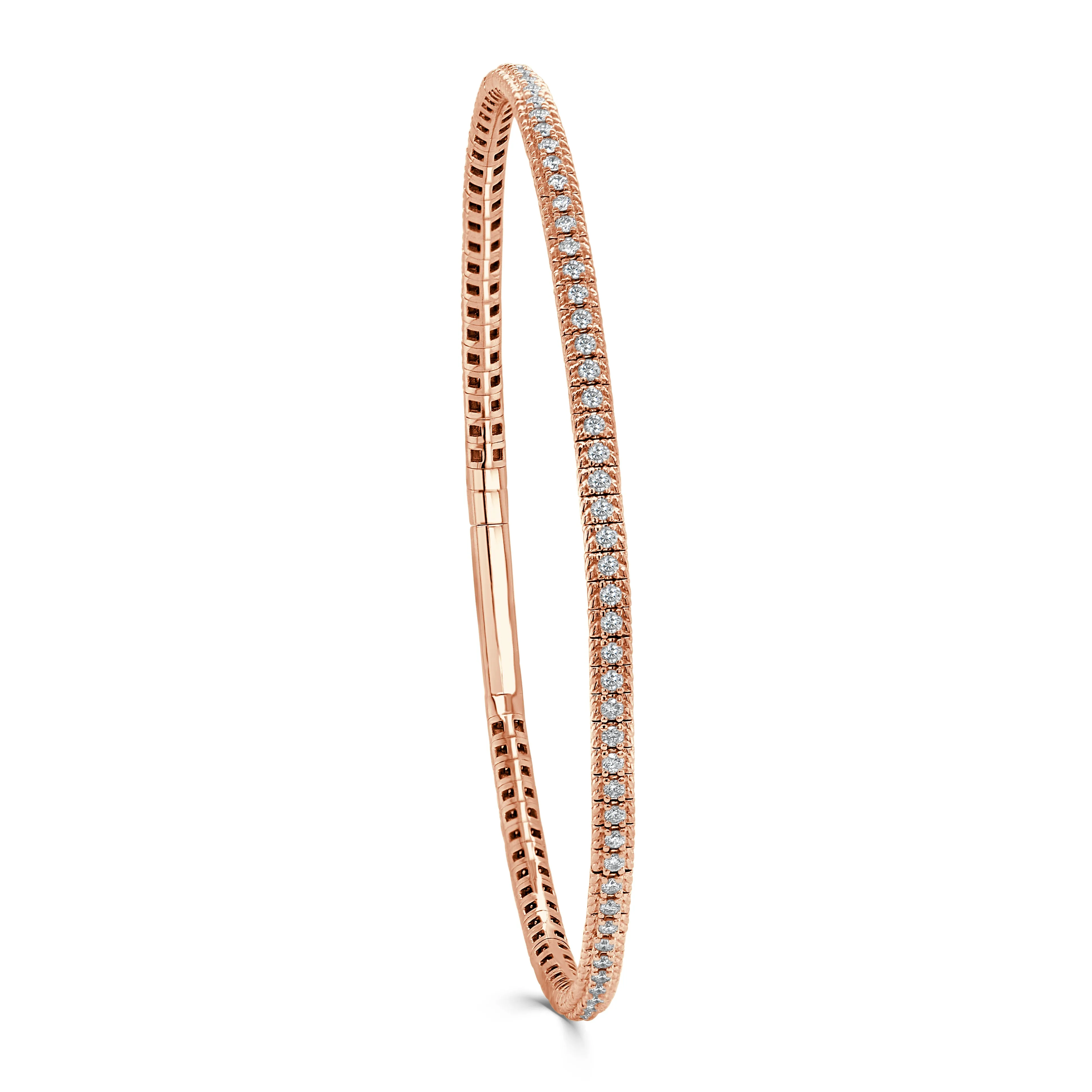 14K Gold & Diamond Flexible Bangle - 0.90ct