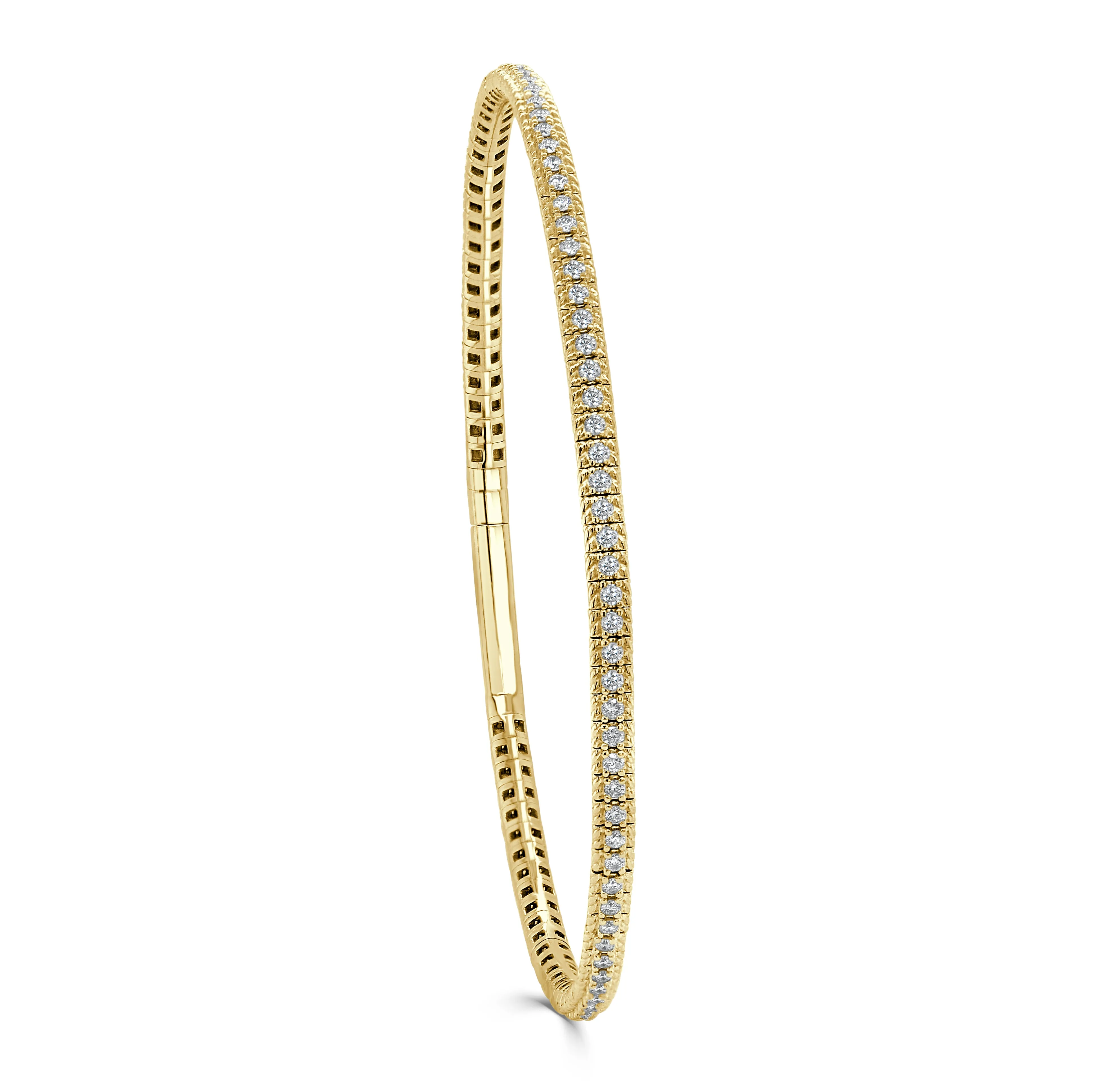 14K Gold & Diamond Flexible Bangle - 0.90ct