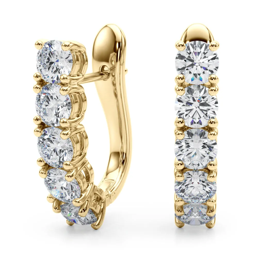 14K Omega Back Diamond Earring