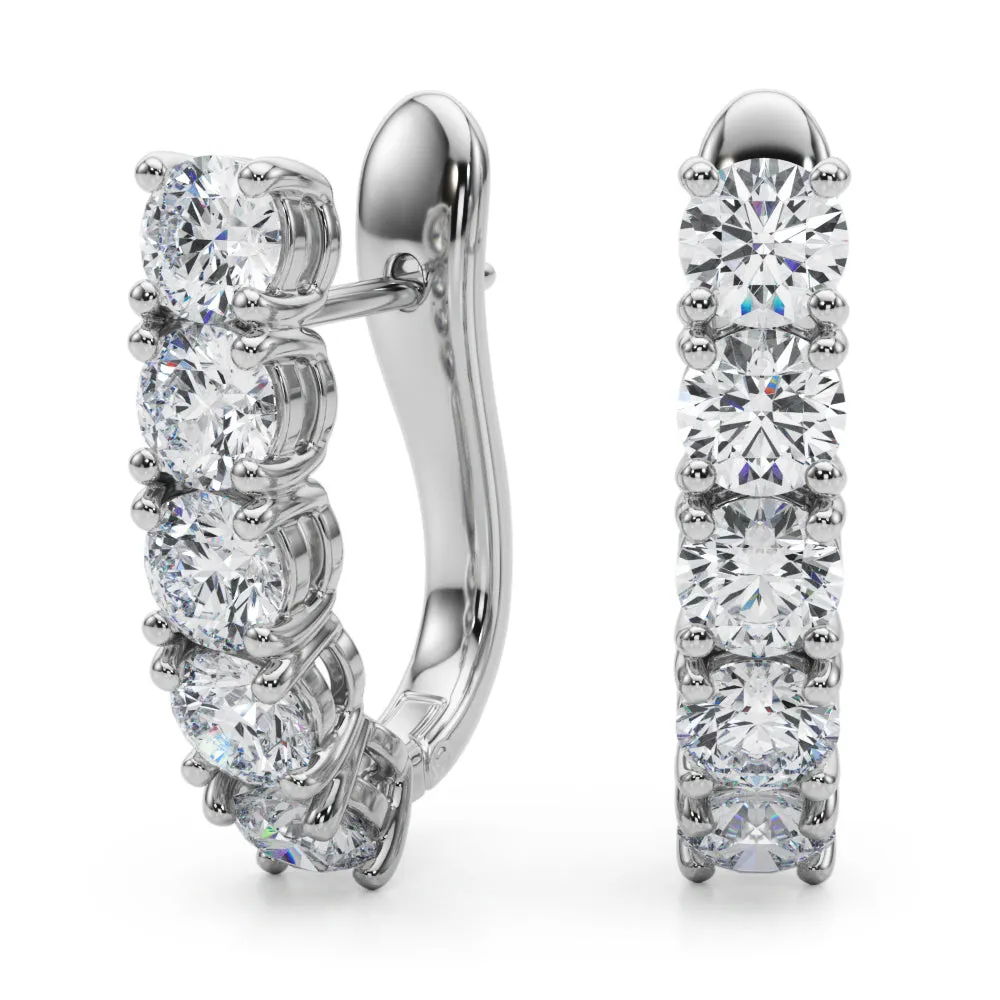 14K Omega Back Diamond Earring