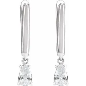 14K White Gold 1/2 CTW Lab-Grown Diamond Lever Back Earrings