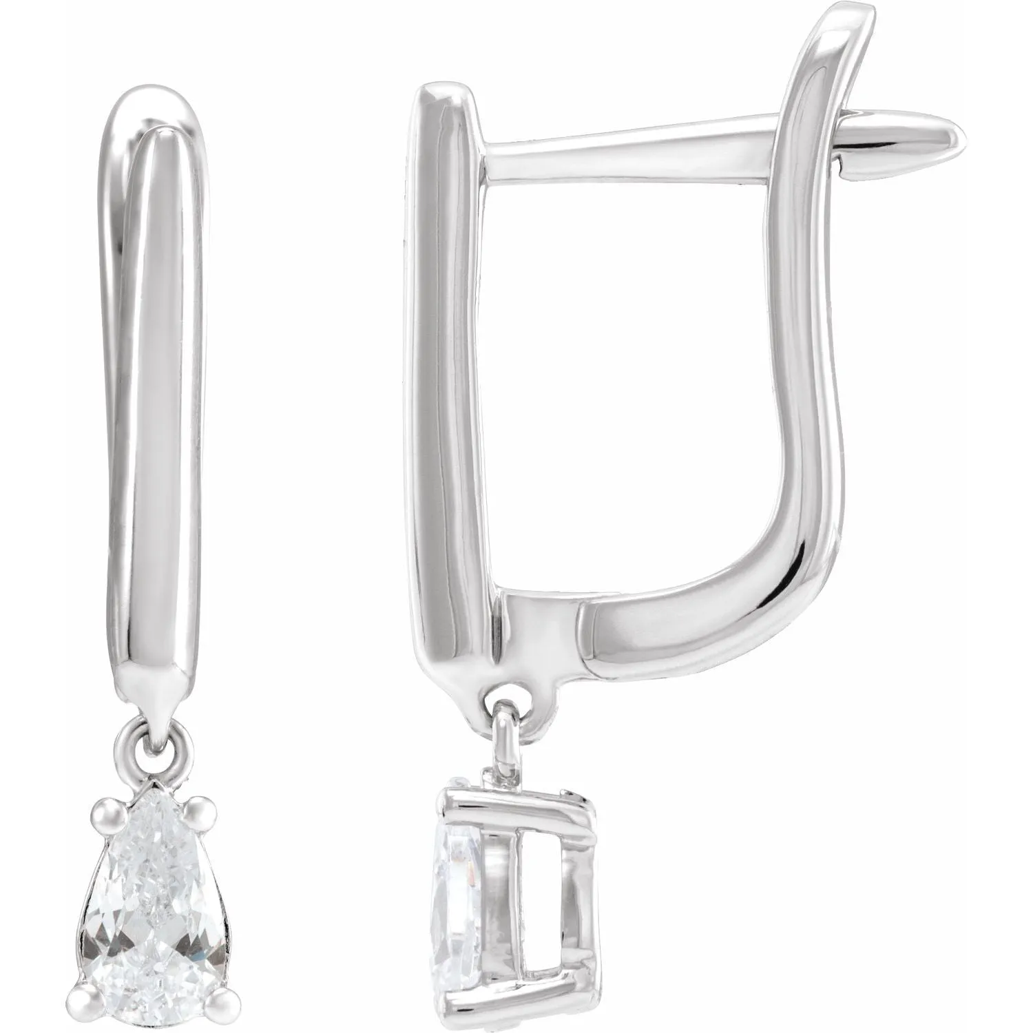 14K White Gold 1/2 CTW Lab-Grown Diamond Lever Back Earrings