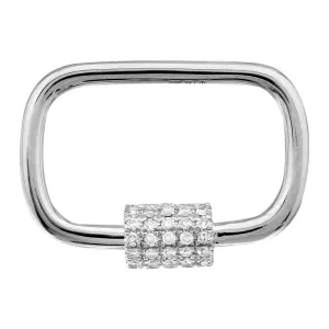 14k White Gold Diamond Carabiner Charm