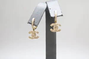 14K Yellow Gold Diamond CC Drop Earrings (0.60 CTW)