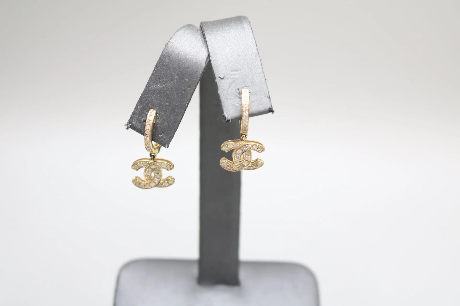 14K Yellow Gold Diamond CC Drop Earrings (0.60 CTW)