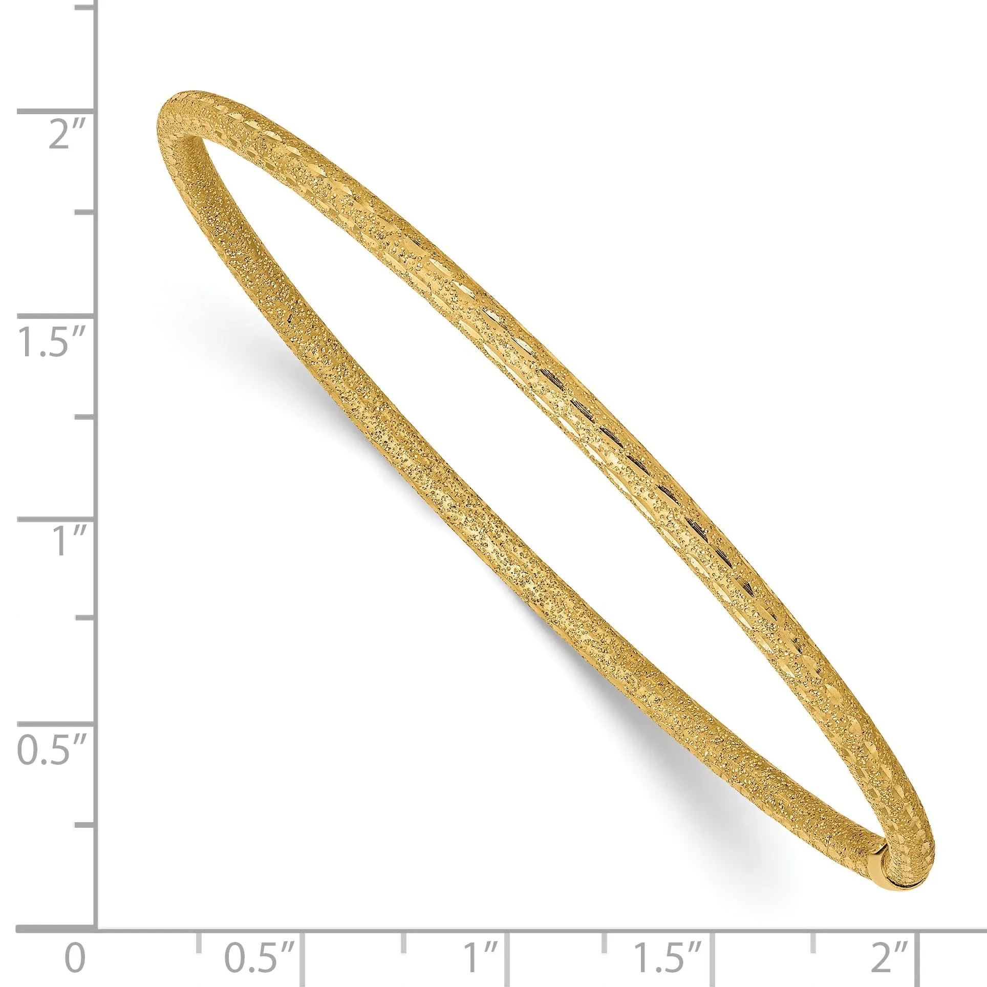 14k Yellow Gold Laser Design D.C Tube Slip-on Bangle