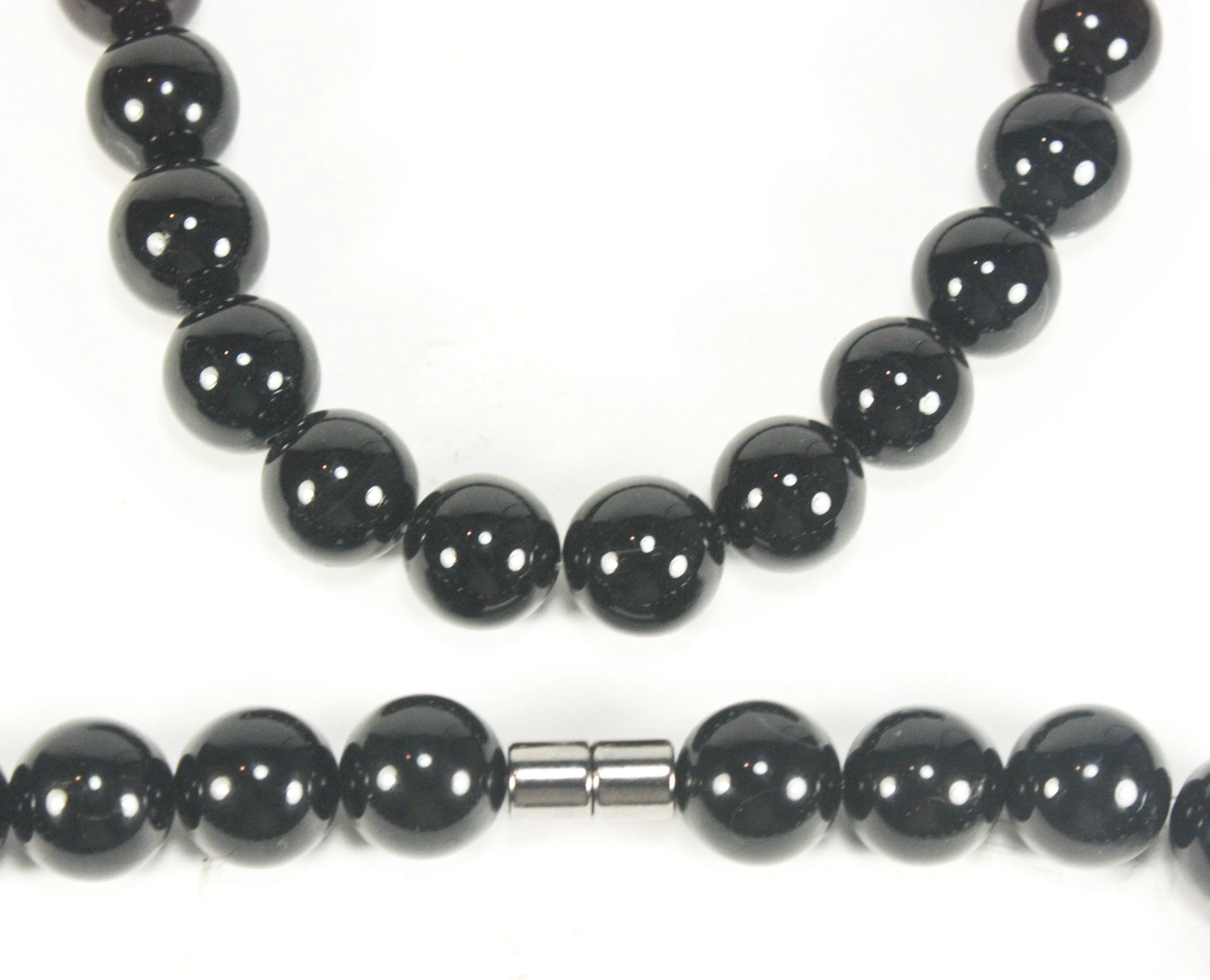 14mm Black Onyx Necklace - Empath Protection - Protection Stones with Magnetic clasp