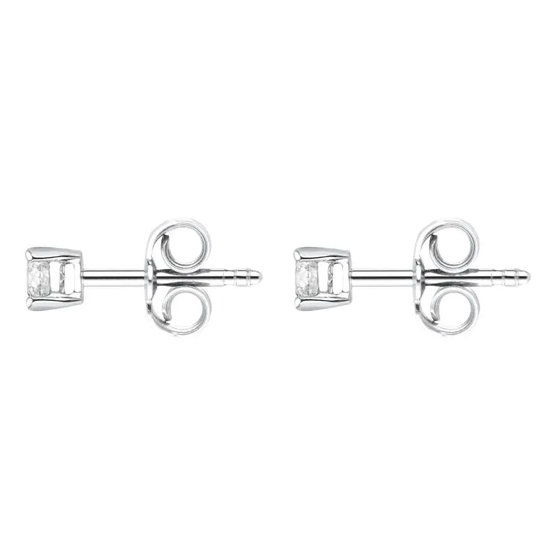 18ct White Gold 0.25ct Diamond Solitaire Stud Earrings D