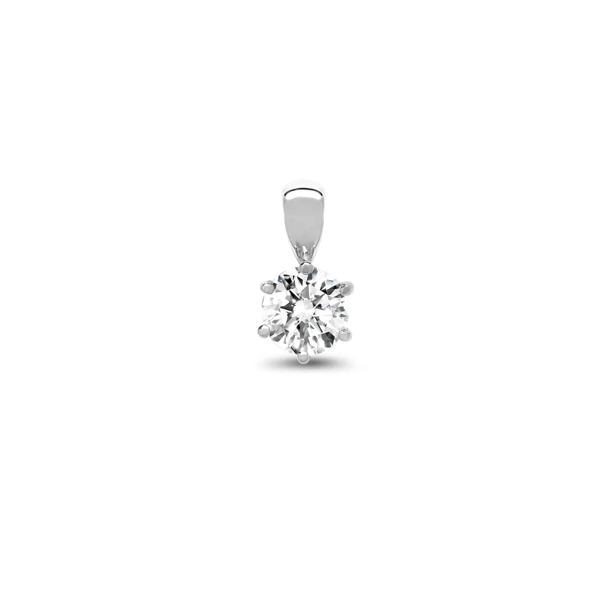 18ct White Gold 1.00ct 6 Claw Diamond Solitaire Pendant