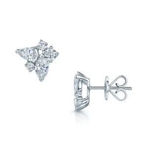 18ct White Gold Five Diamond Cascade Stud Earrings