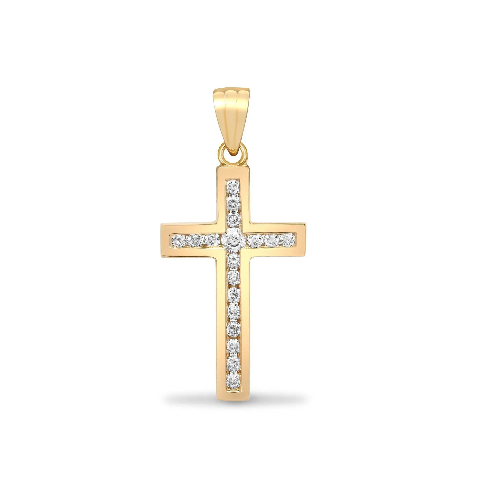 18ct Yellow Gold Diamond Cross