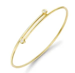 18ct Yellow Gold Diamond Crossover Bangle