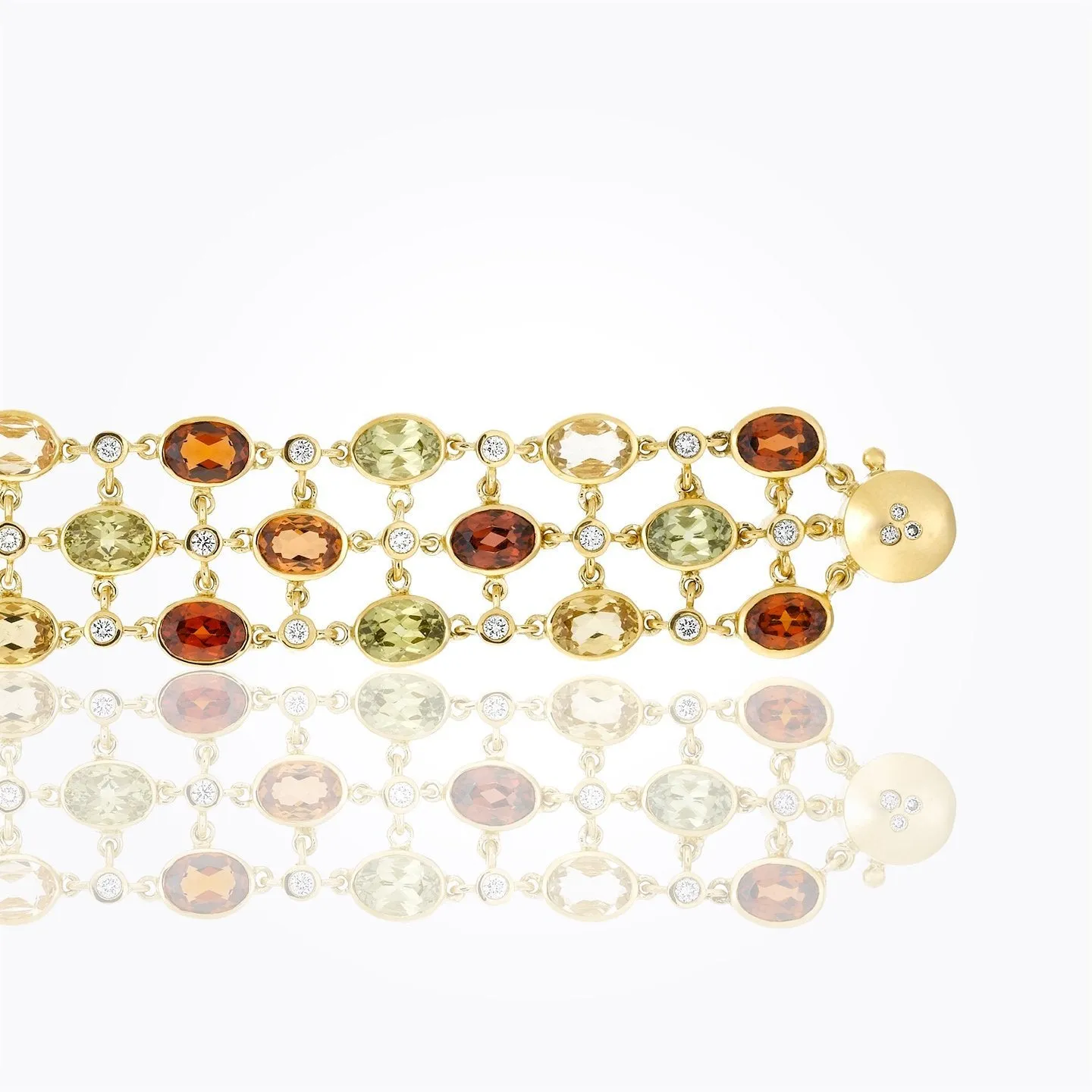 18K Hera Pietra Bracelet with mixed garnet and diamond