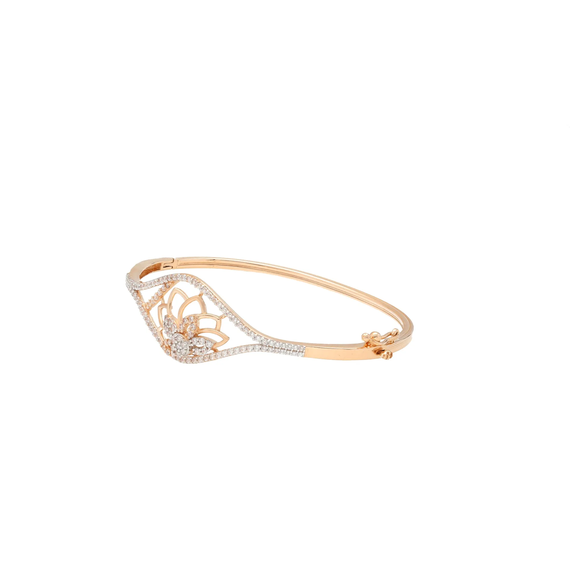 18K Rose Gold & CZ Bangle (10.5gm)