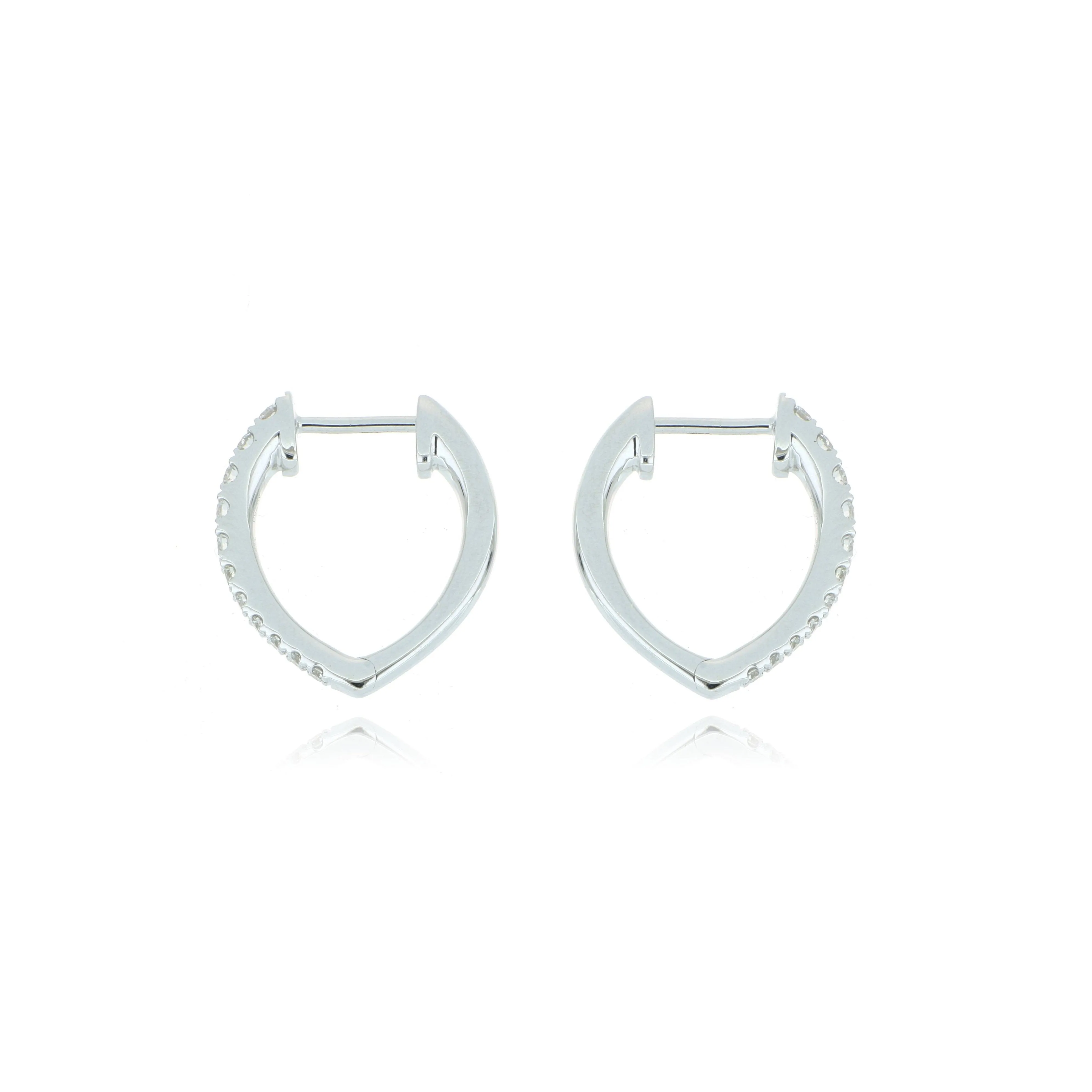 18k White Gold Diamond Imperial Huggie Earrings