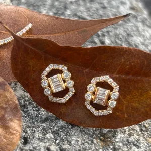 18K Yellow Gold Diamond Earrings