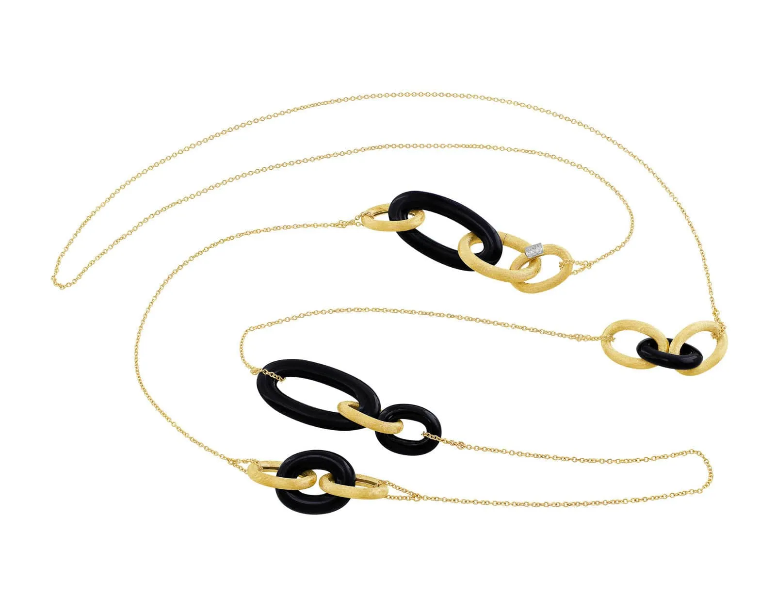 18kt Yellow Gold & Onyx Contemporary Necklace