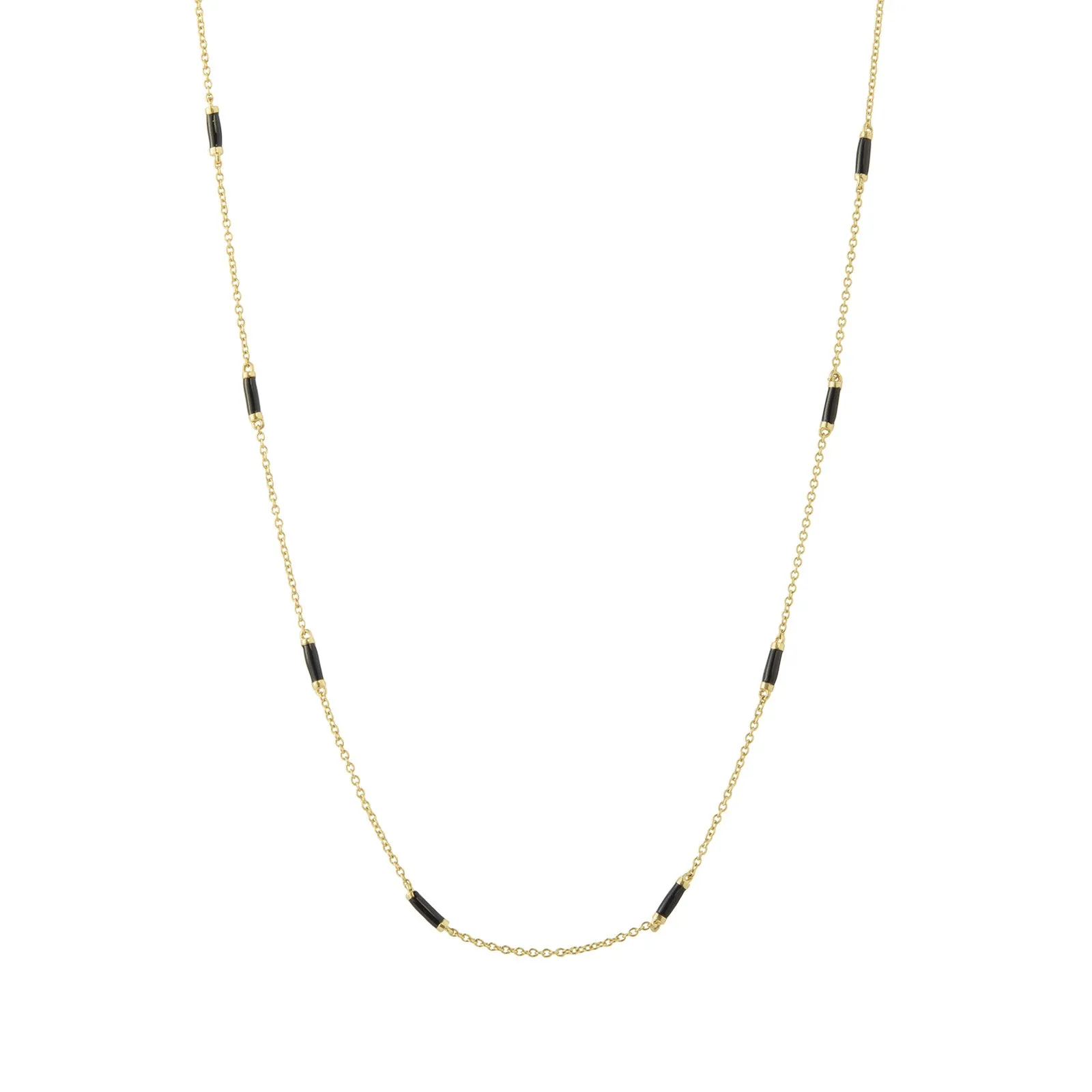 18" Onyx Bar Chain Necklace