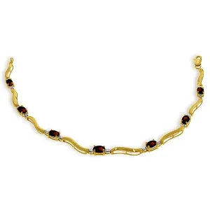 2.01 Carat 14K Solid Yellow Gold Tennis Bracelet Diamond Garnet