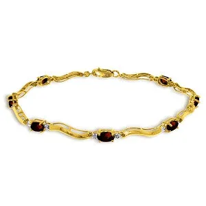 2.01 Carat 14K Solid Yellow Gold Tennis Bracelet Diamond Garnet