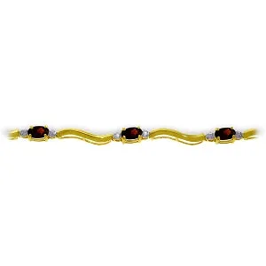 2.01 Carat 14K Solid Yellow Gold Tennis Bracelet Diamond Garnet