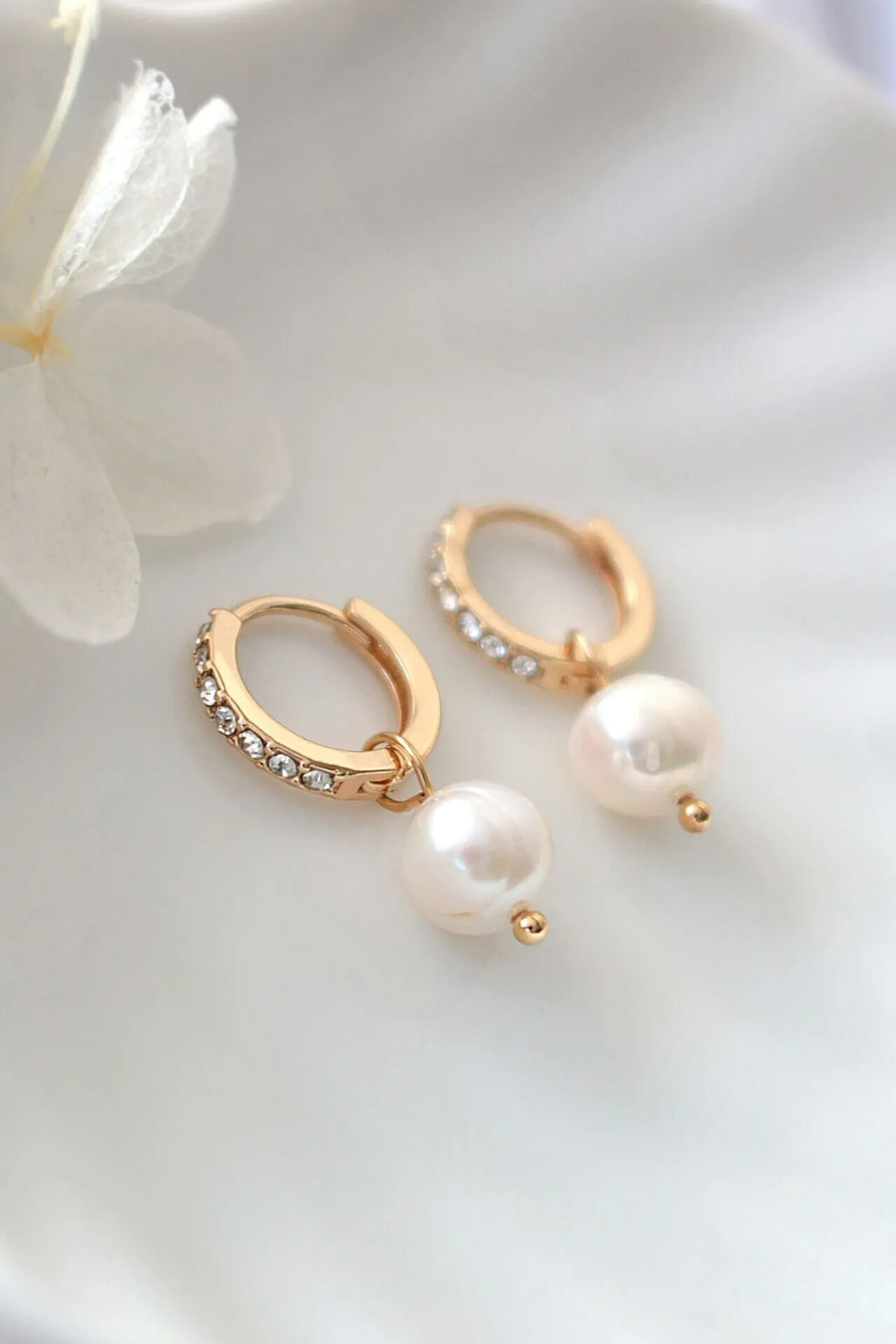 24 Karats Baroque Freshwater Pearl Hoops