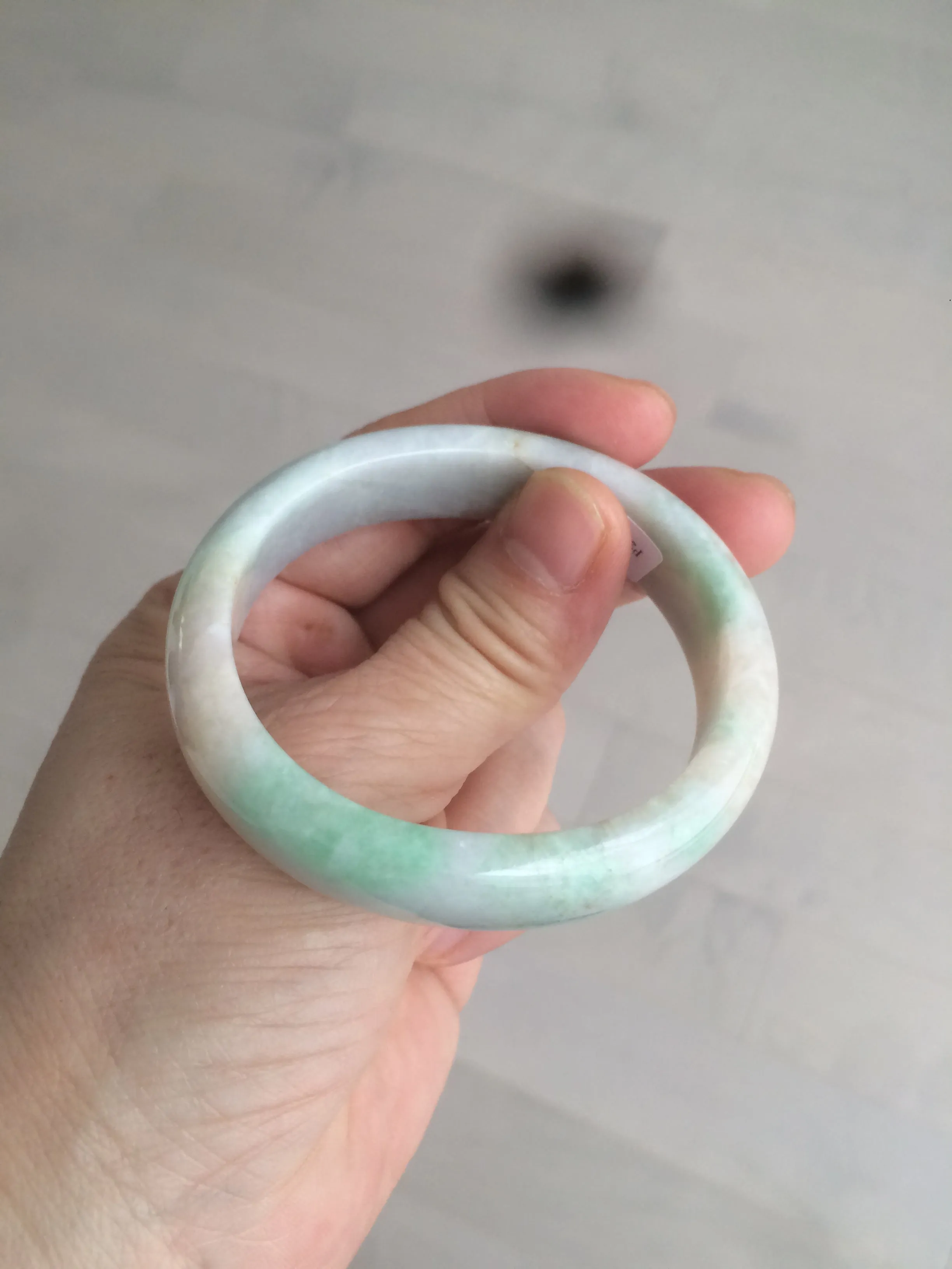 48mm Type A 100% Natural sunny green/purple/yellow ovalJadeite Jade bangle X105-9226