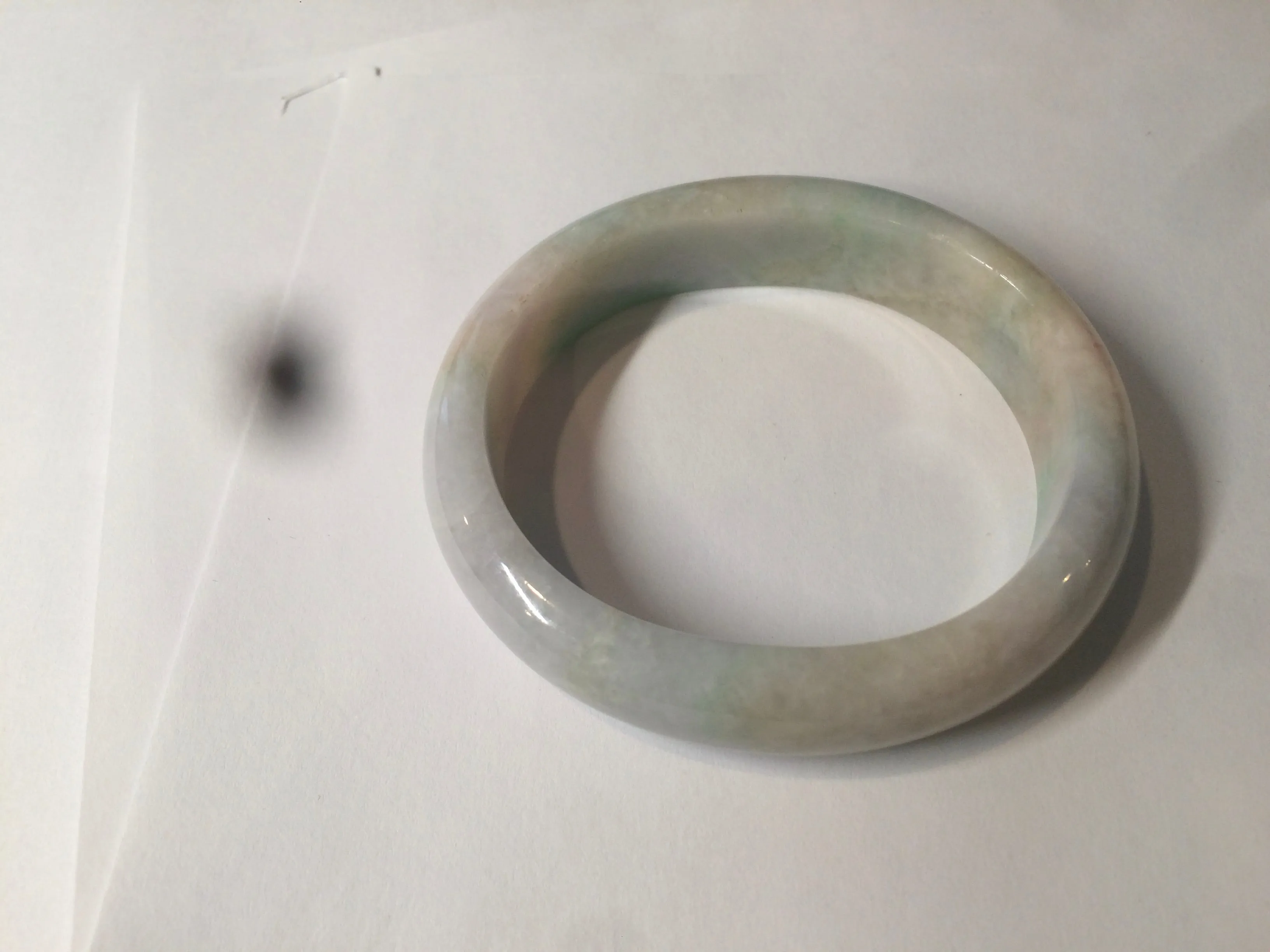 48mm Type A 100% Natural sunny green/purple/yellow ovalJadeite Jade bangle X105-9226