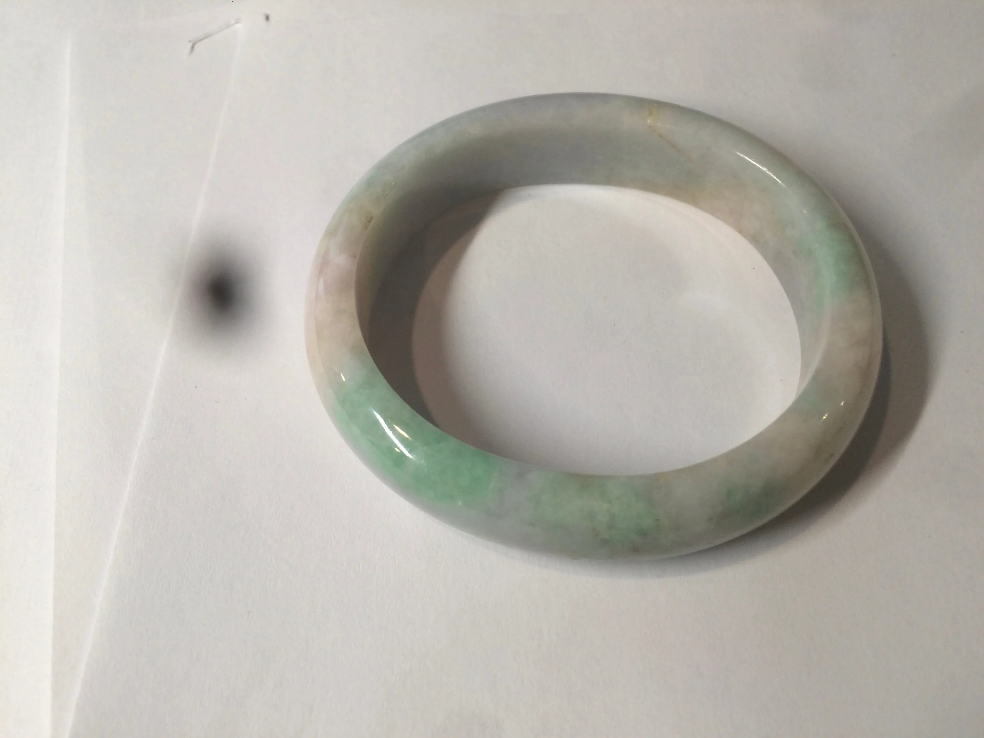 48mm Type A 100% Natural sunny green/purple/yellow ovalJadeite Jade bangle X105-9226