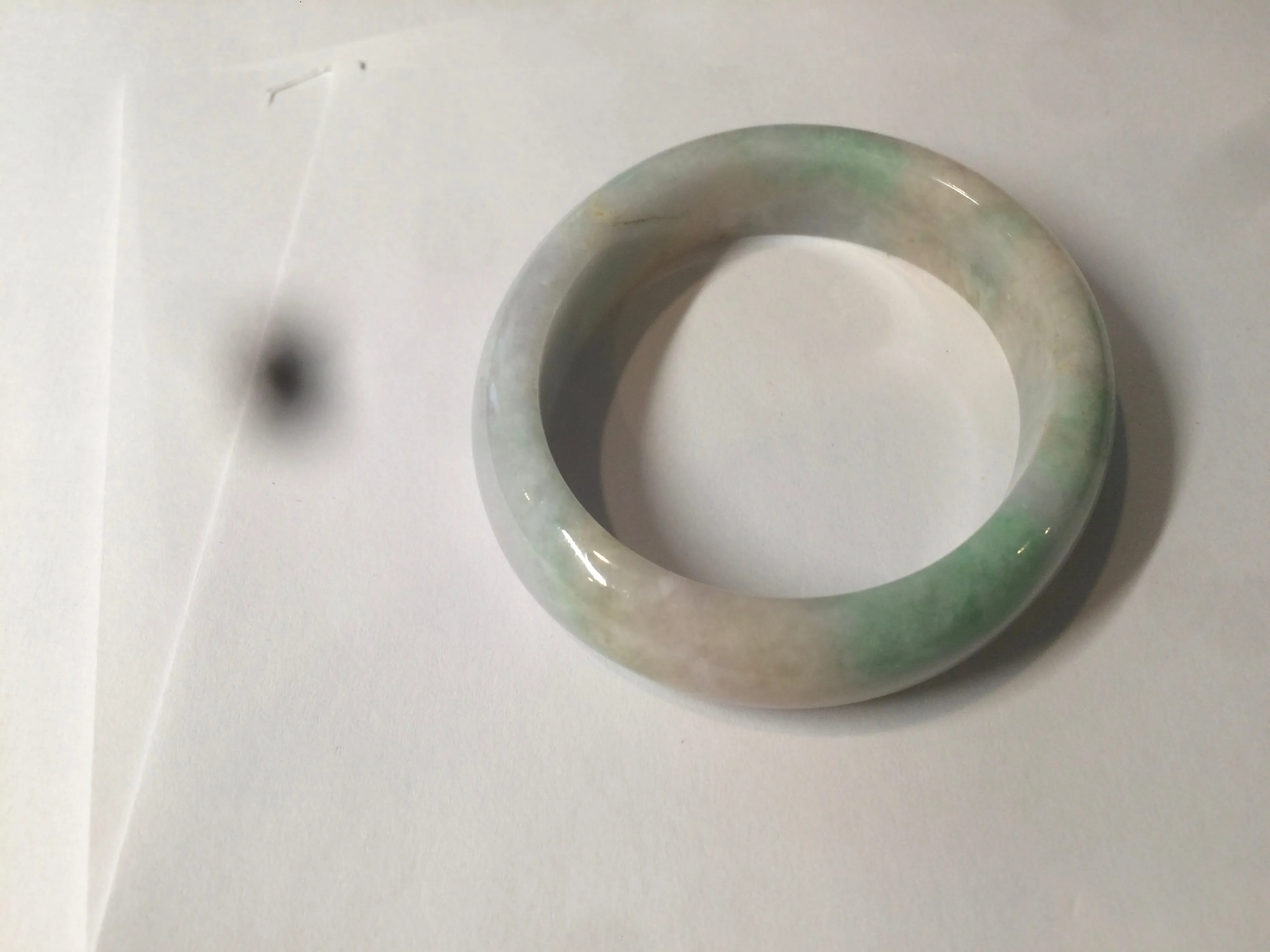 48mm Type A 100% Natural sunny green/purple/yellow ovalJadeite Jade bangle X105-9226