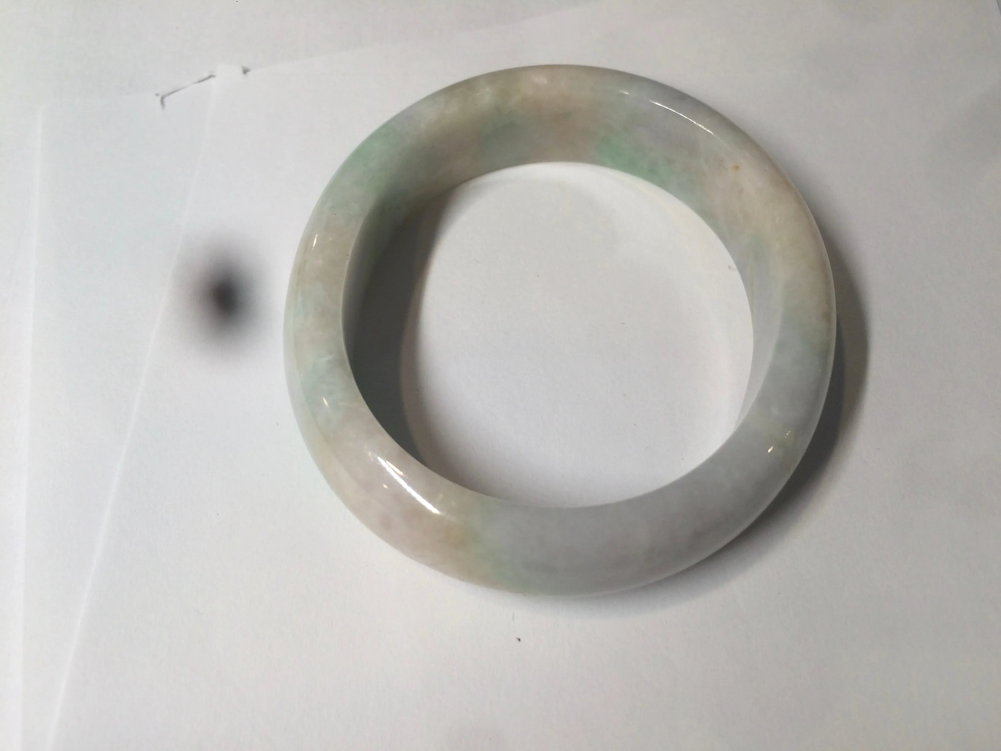 48mm Type A 100% Natural sunny green/purple/yellow ovalJadeite Jade bangle X105-9226