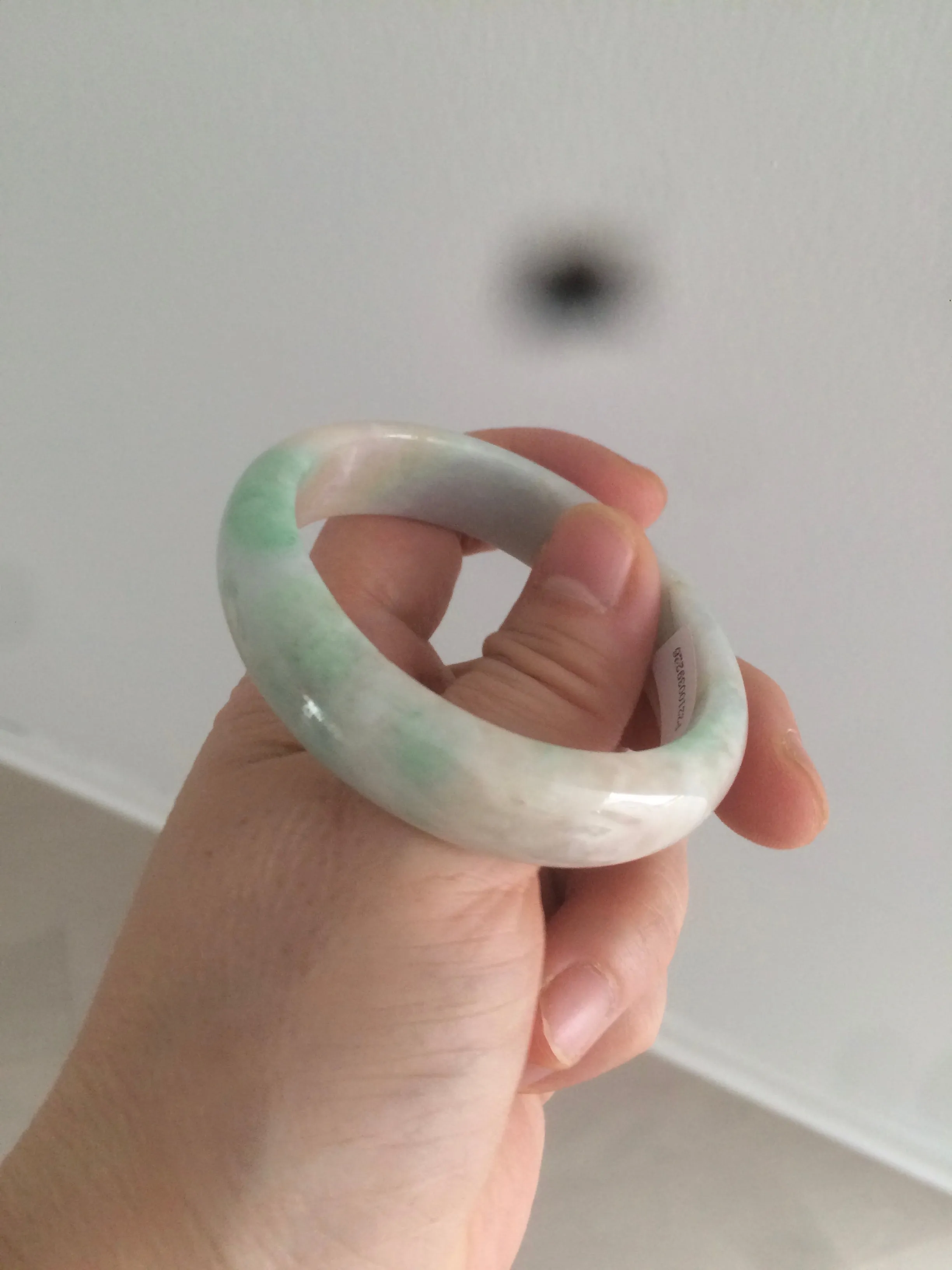 48mm Type A 100% Natural sunny green/purple/yellow ovalJadeite Jade bangle X105-9226