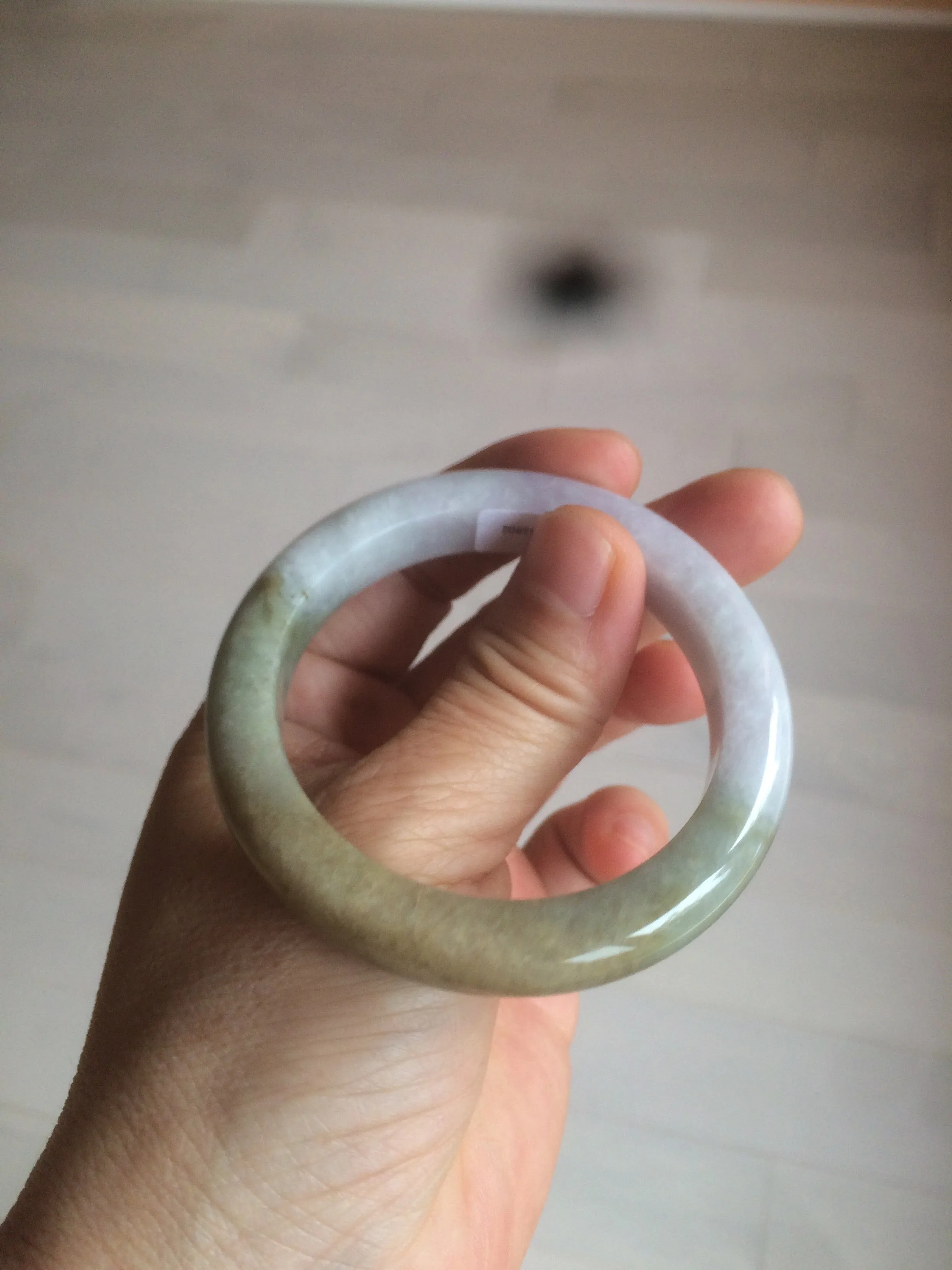 49.7mm Certified Type A 100% Natural green/purple/yellow(Fu Lu Shou) Jadeite Jade bangle Q107-2802