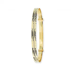 9ct Yellow Gold Double-Cut Ladies Bangle BN409