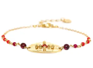 ALLEGRA Red Oval Bracelet