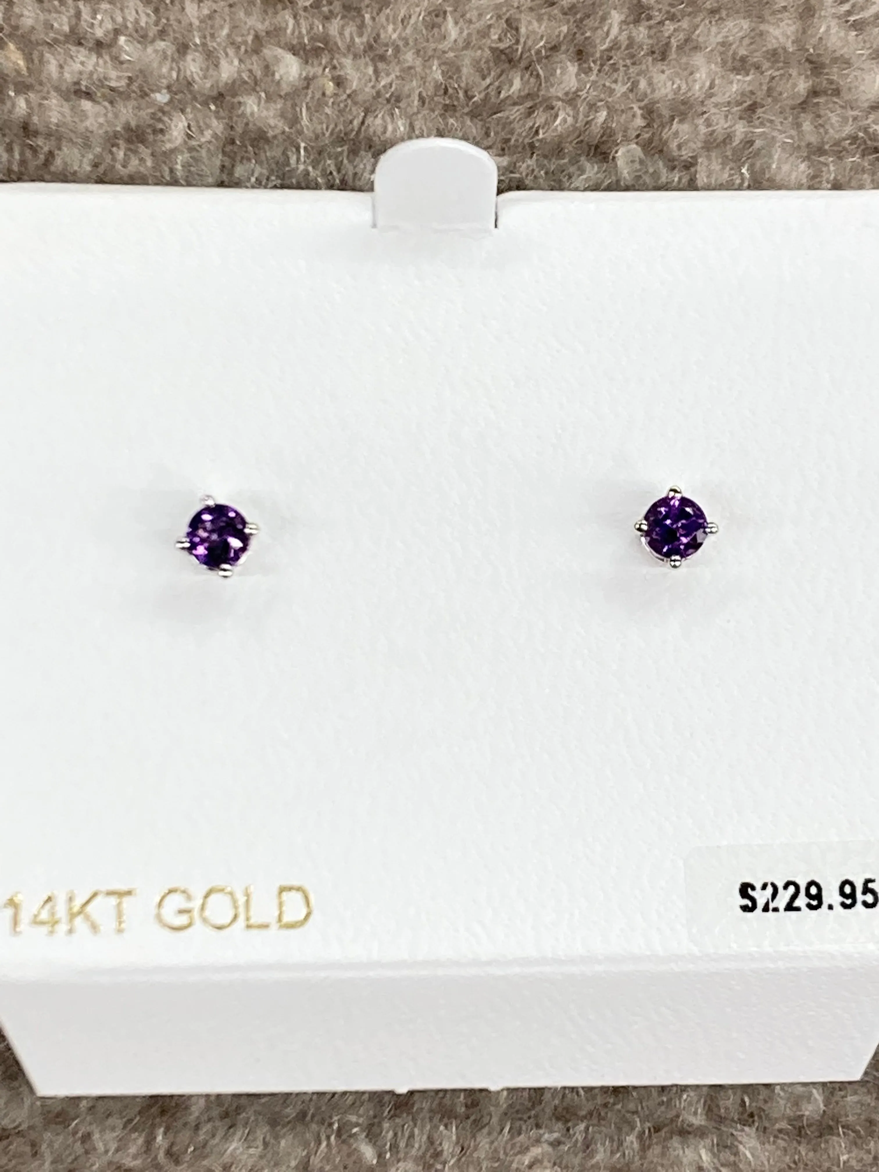 Amethyst Earrings White Gold