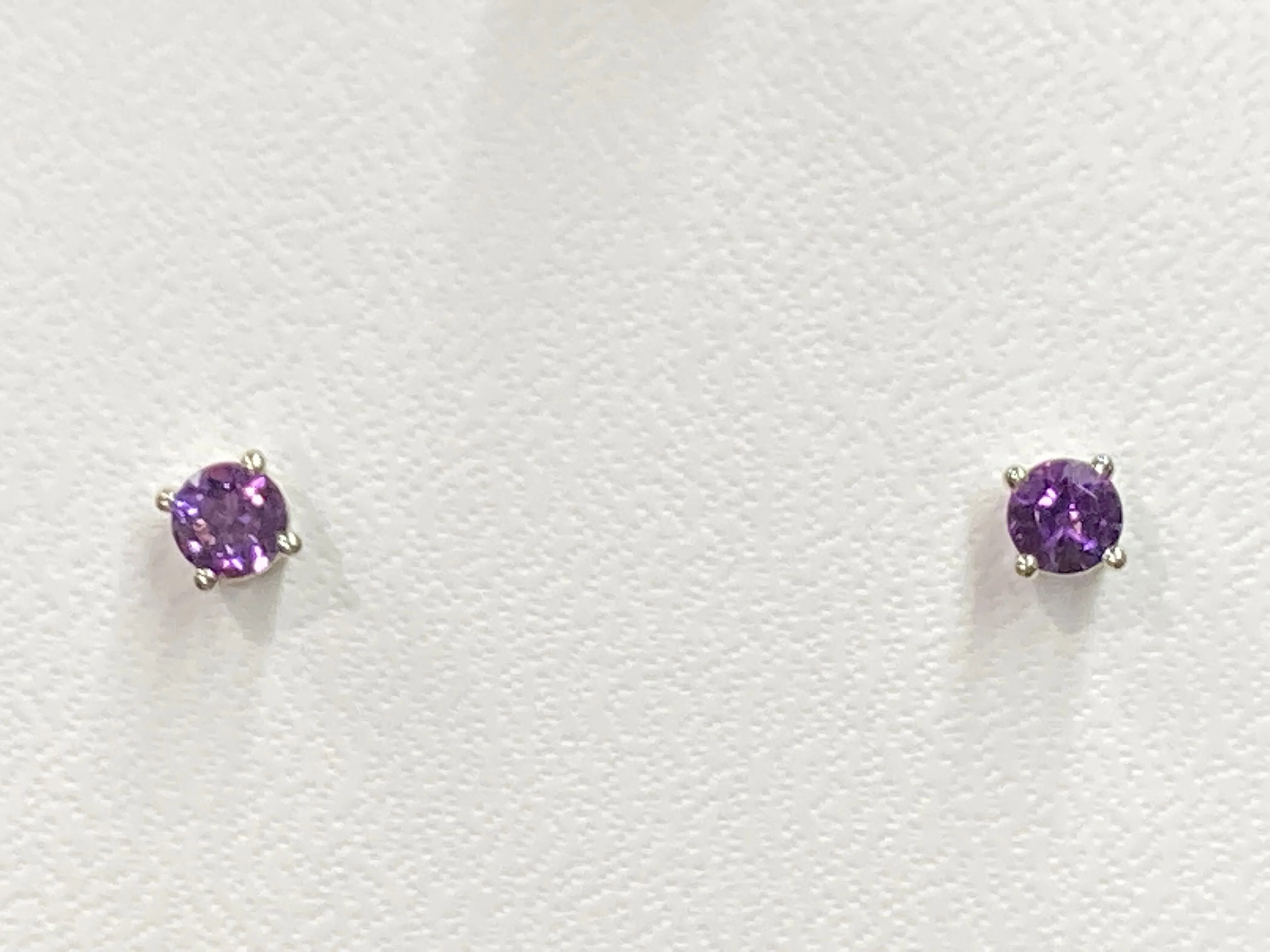 Amethyst Earrings White Gold