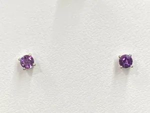 Amethyst Earrings White Gold