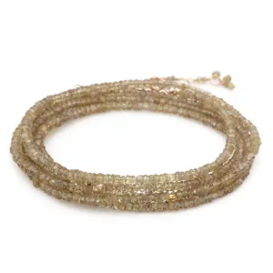 ANNE SPORTUN 18K YELLOW GOLD 34-INCH CHAMPAGNE GARNET BEAD WRAP BRACELET