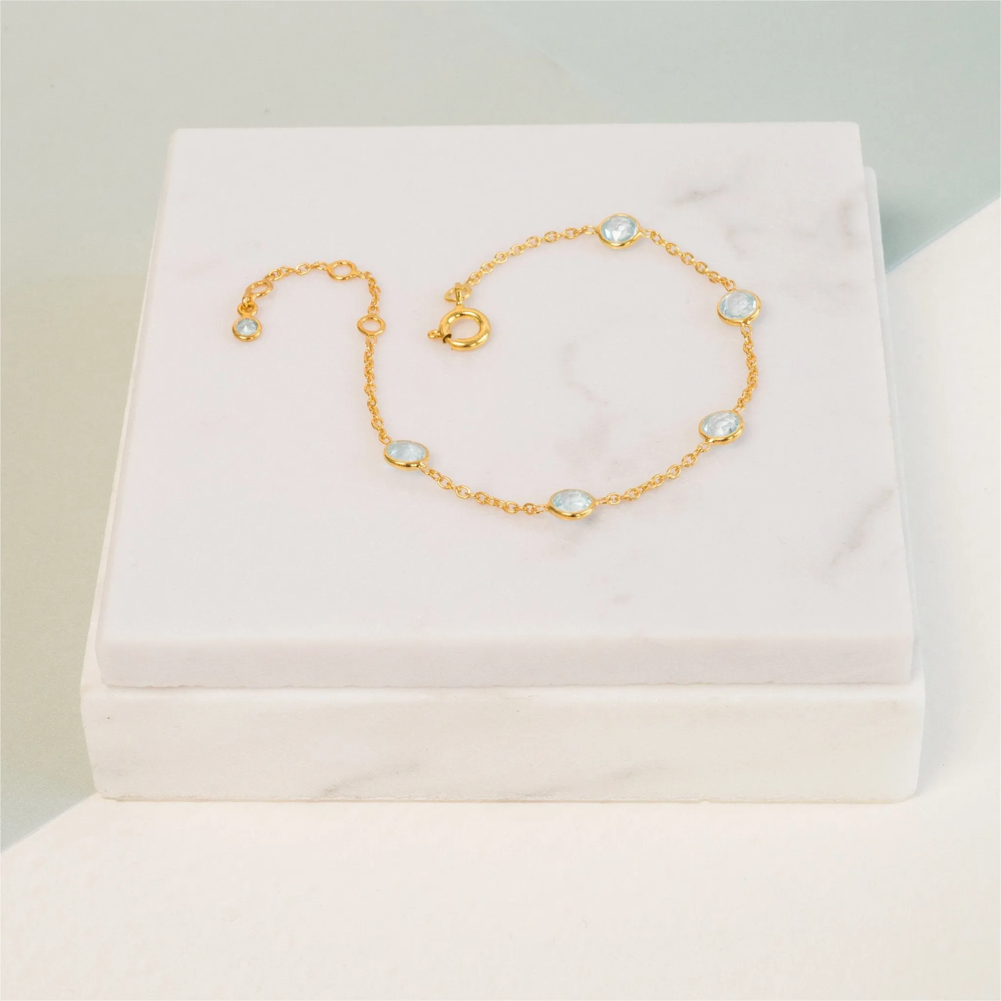 Antibes Blue Topaz & Gold Vermeil Bracelet