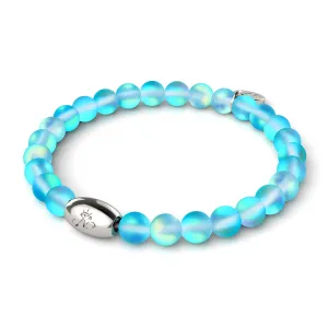 Aquamarine | .925 Sterling Silver | Mermaid Glass Bead Bracelet