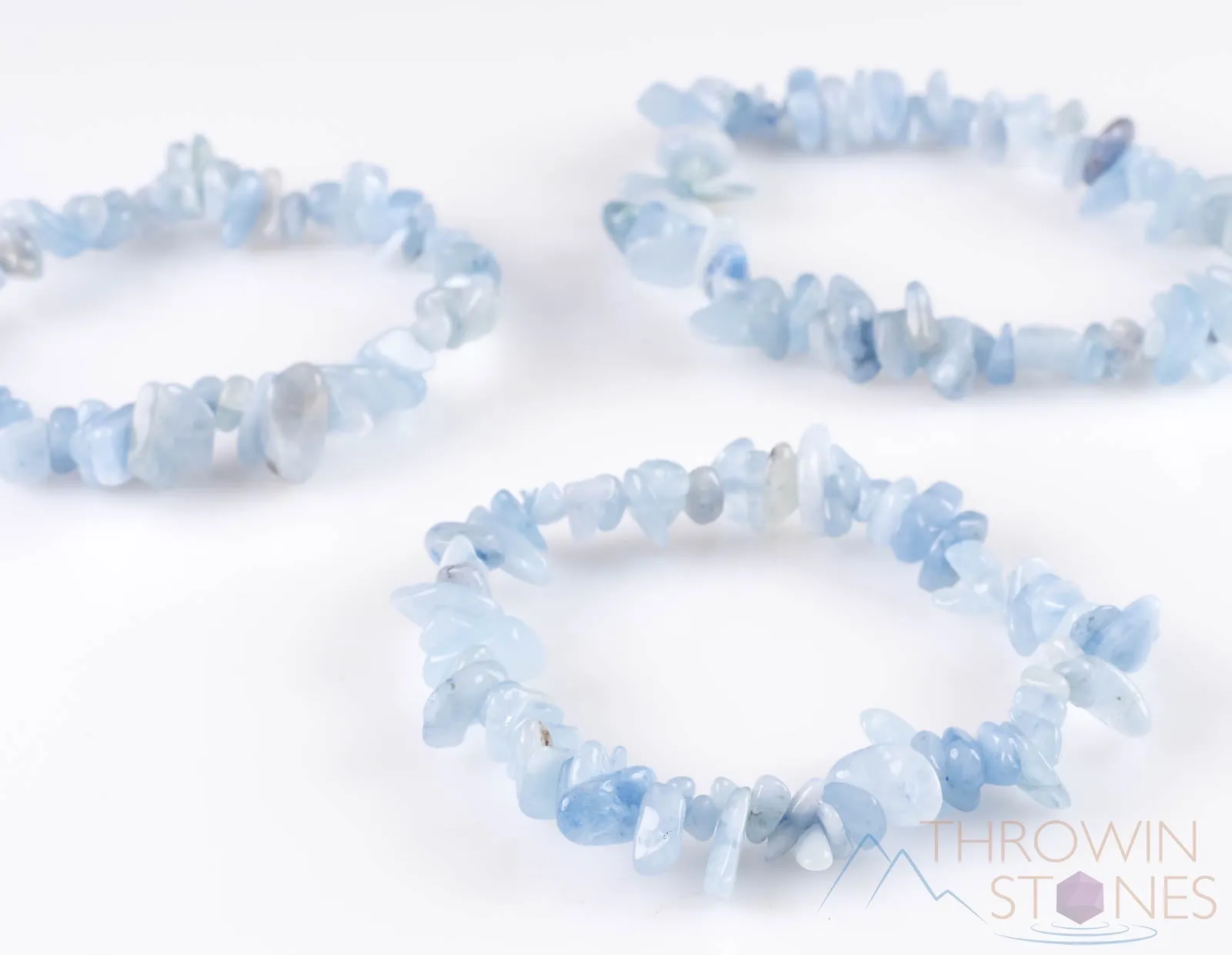 AQUAMARINE Crystal Bracelet - Chip Beads - Beaded Bracelet, Birthstone Bracelet, Handmade Jewelry, E0631