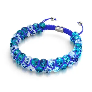 Aquamarine Flame | Lapis Flame x Aquamarine | Double Firefly Glass Bracelet